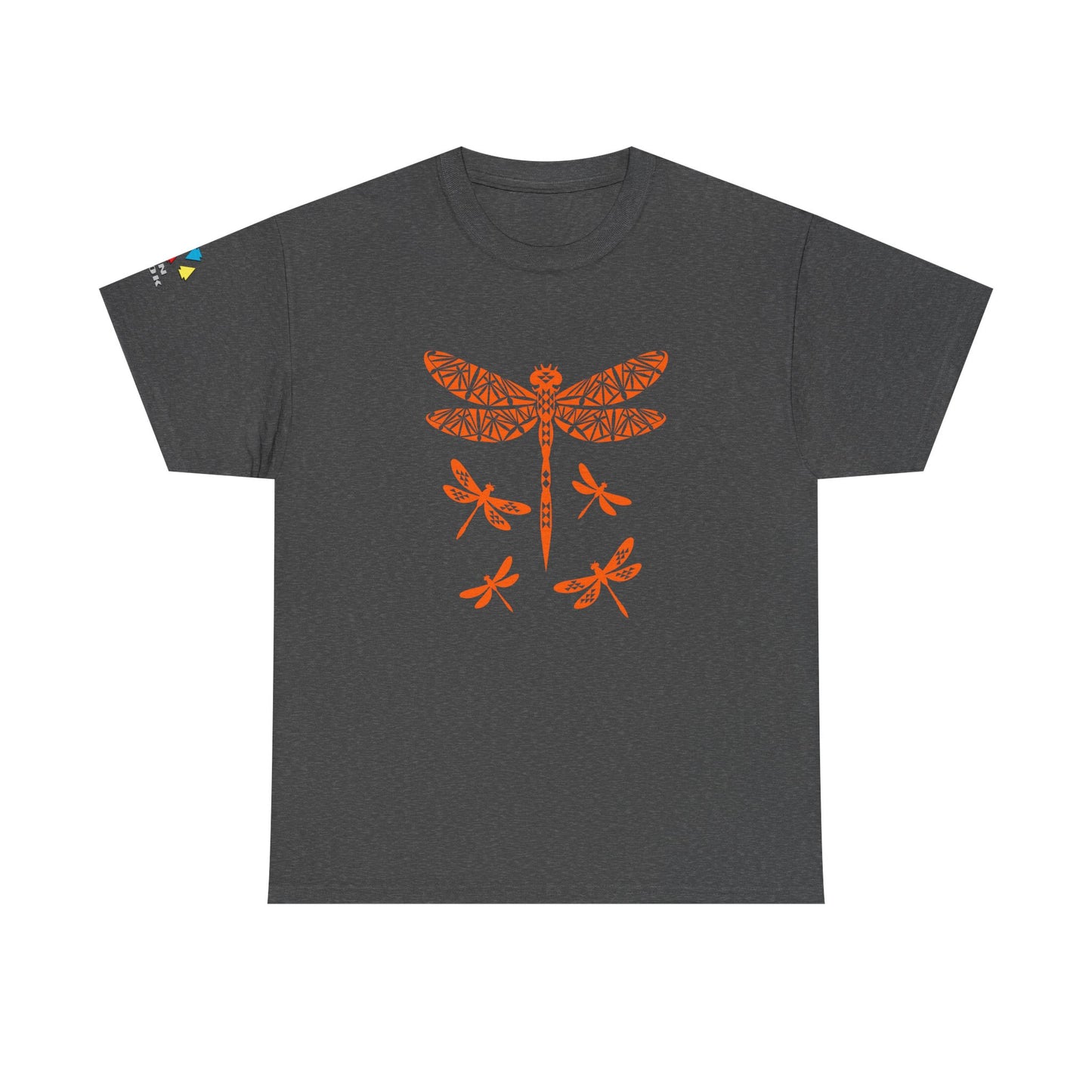 Native Dragonfly in Orange Gildan Unisex Tee