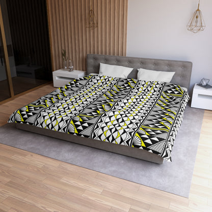 Sun and Rain in Yellow Microfiber Duvet Cover