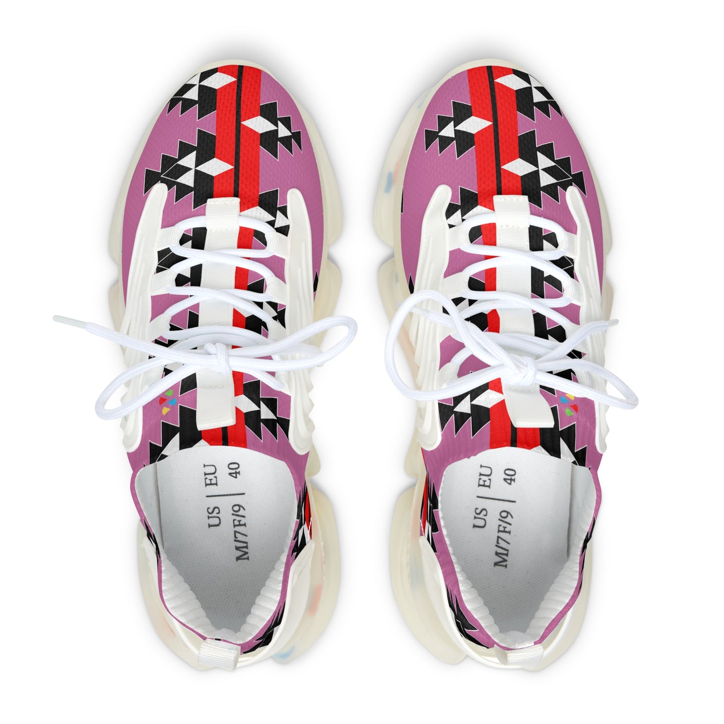Native Woven Stories in Pink Women's Mesh Sneakers
