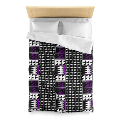Blessed Feathers in Purple Microfiber Duvet Cover