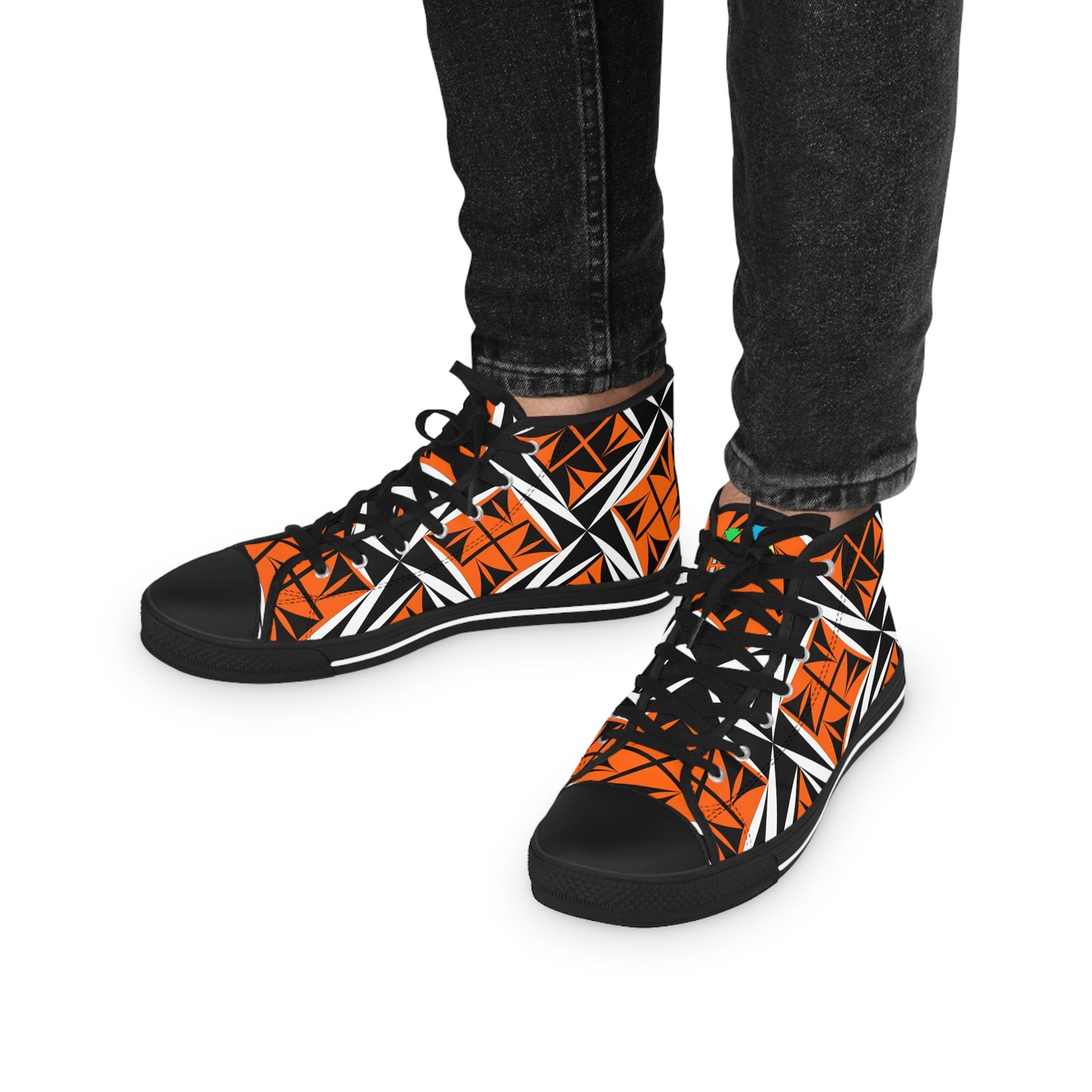 Sacred Winds in Orange High Top Sneakers