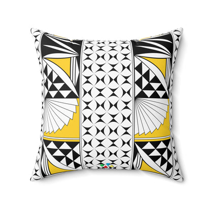 Southwest Sunrise in Yellow Square Pillow