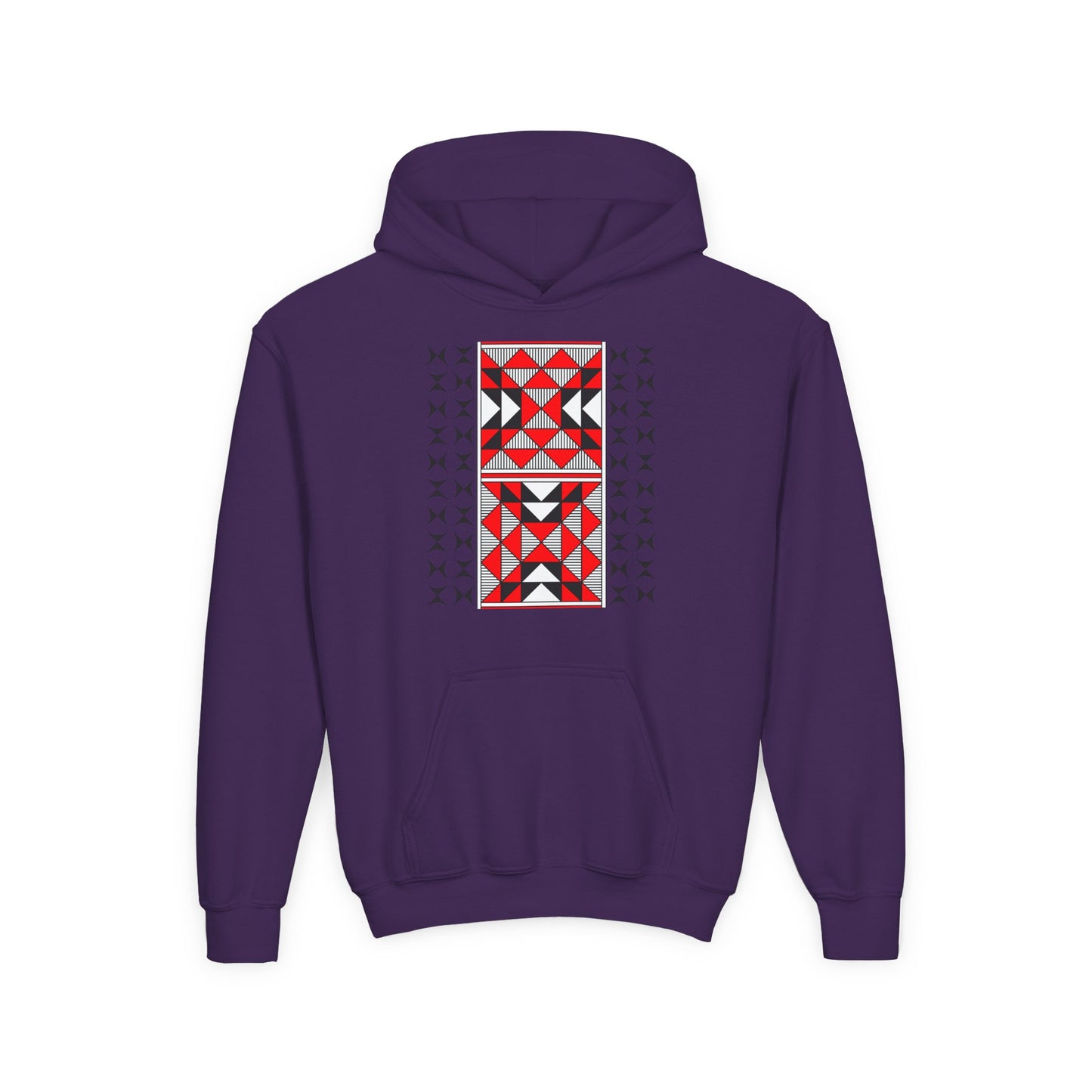 Sacred Mountains in Red Youth Heavy Blend Hooded Sweatshirt