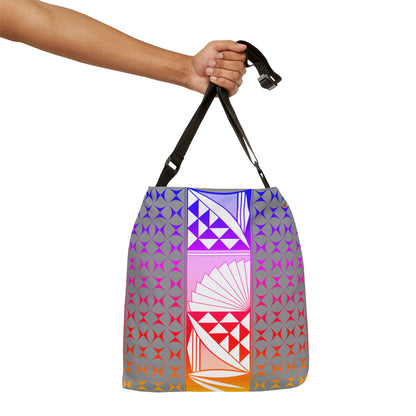 Gray Rainbow Southwest Sunrise Adjustable Tote Bag