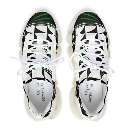Feather Blessing in Green Women's Mesh Sneakers
