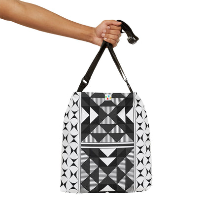 Charcoal Native Sacred Mountains Adjustable Tote Bag