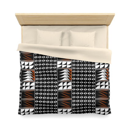 Blessed Feathers in Rust Microfiber Duvet Cover