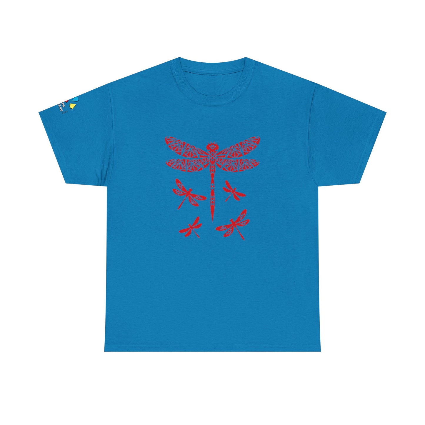 Native Dragonfly in Red Gildan Unisex Tee