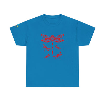 Native Dragonfly in Red Gildan Unisex Tee