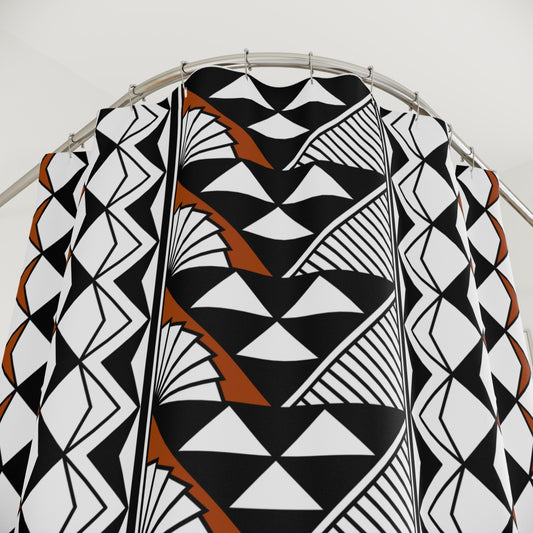 Rust Sun and Rain Shower Curtains