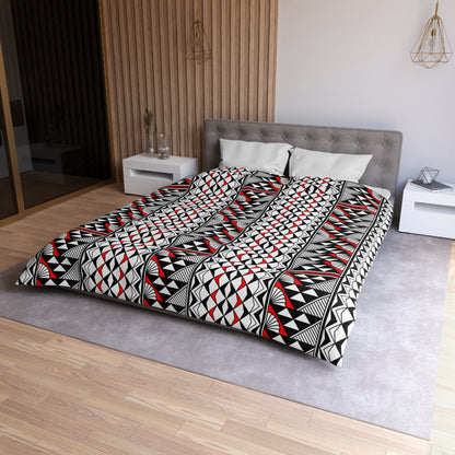 Sun and Rain in Red Microfiber Duvet Cover