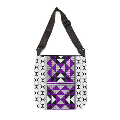 Purple Native Sacred Mountains Adjustable Tote Bag