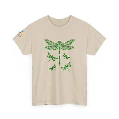 Native Dragonfly in Green Gildan Unisex Tee