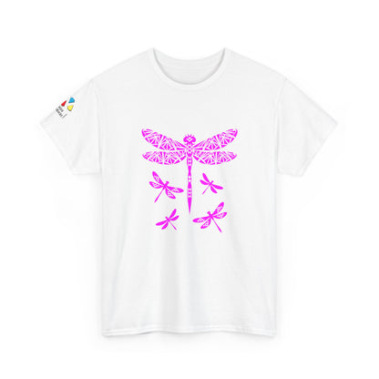 Native Dragonfly in Pink Gildan Unisex Tee