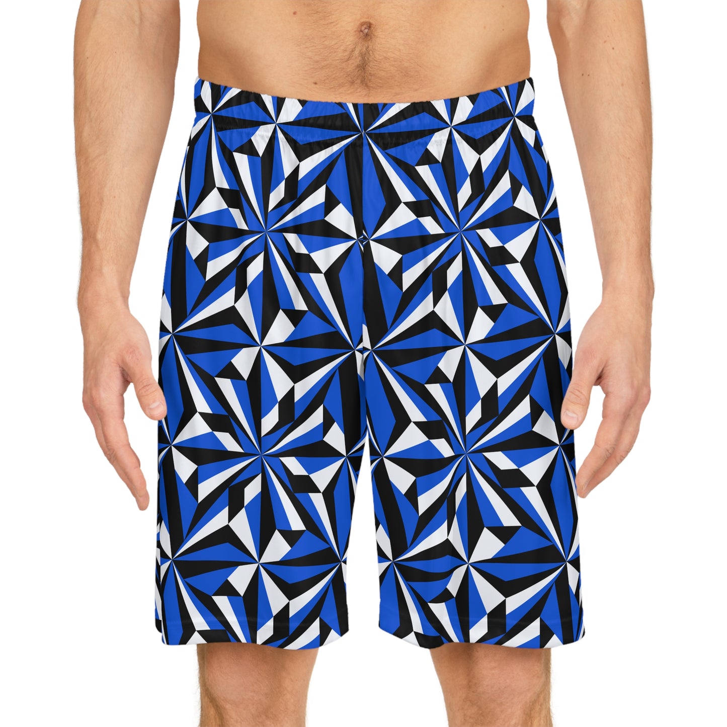 Desert Flowers in Blue Basketball Shorts