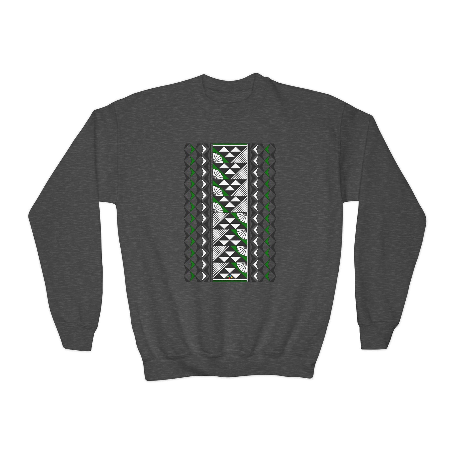Rain and Sun in Green Youth Crewneck Sweatshirt