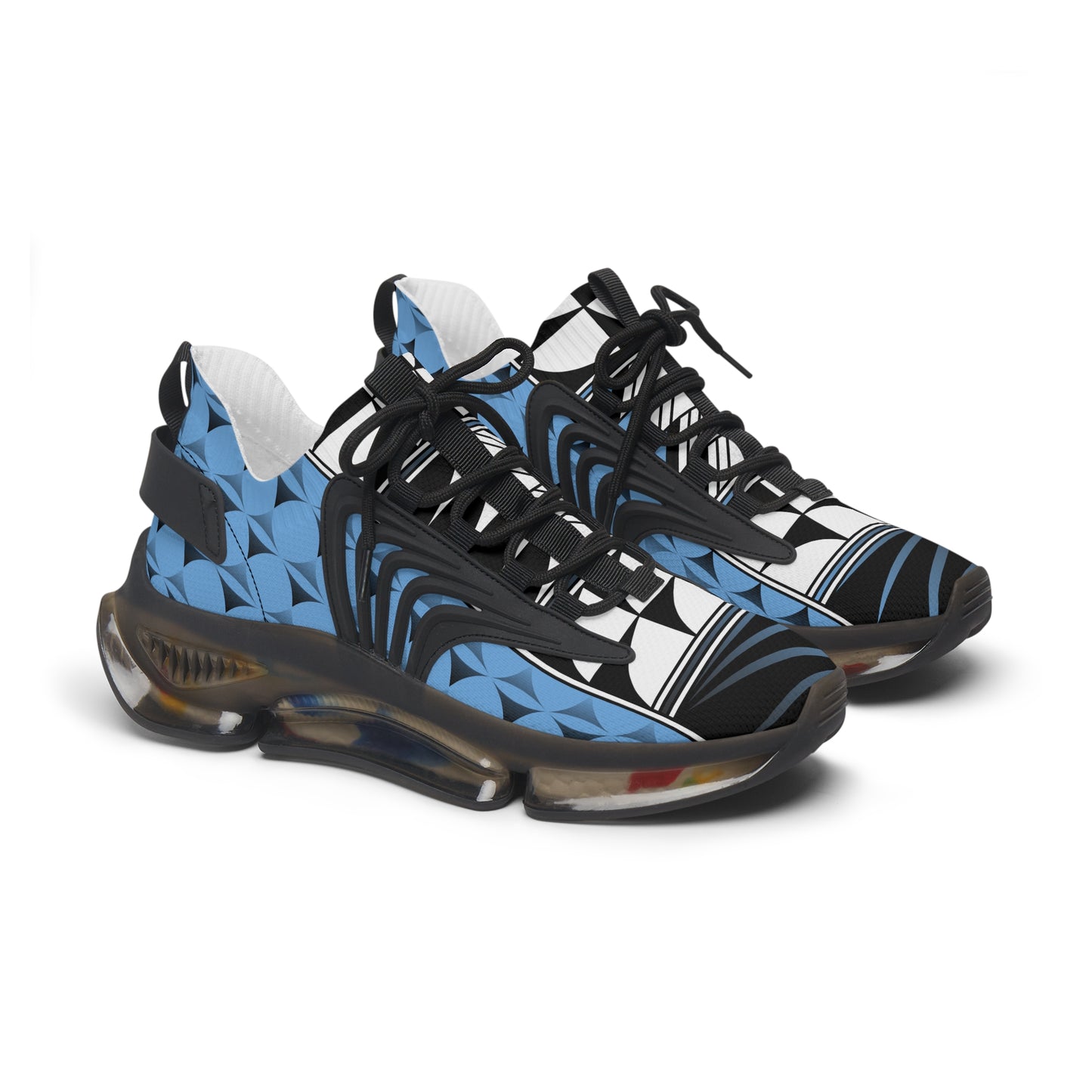 Native Feather Blessing on Sky Blue Women's Mesh Sneakers