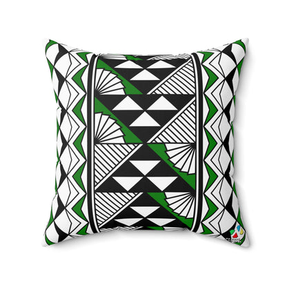 Sun and Rain in Green Spun Polyester Square Pillow