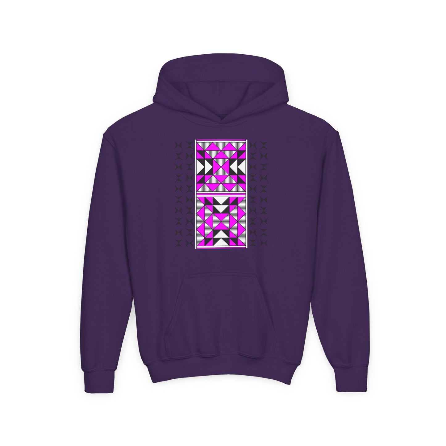 Sacred Mountains in Pink Youth Heavy Blend Hooded Sweatshirt
