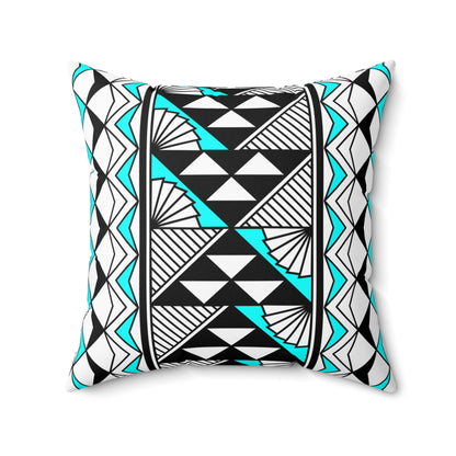 Sun and Rain in Turquoise Spun Polyester Square Pillow