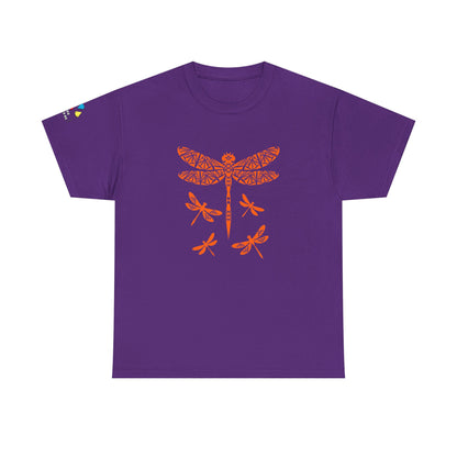 Native Dragonfly in Orange Gildan Unisex Tee