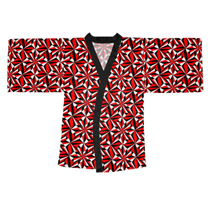 Desert Flowers in Red Kimono Robe – Where Comfort Meets Native Grace