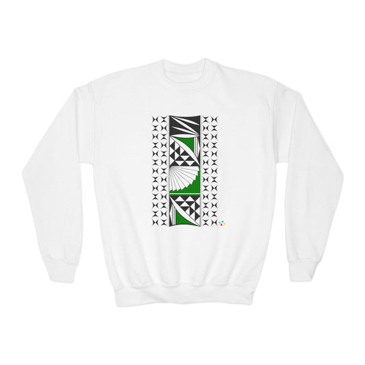 Southwest Sunrise in Green Youth Crewneck Sweatshirt