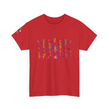 Metallic Rainbow Rain Butterflies Gildan Unisex Tee