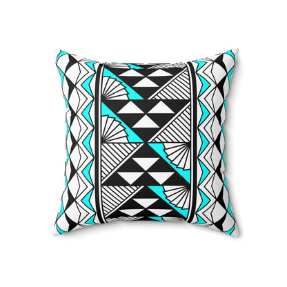 Sun and Rain in Turquoise Spun Polyester Square Pillow
