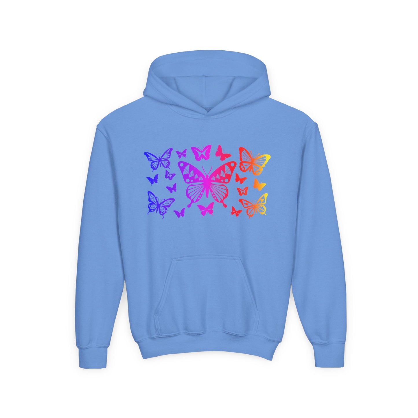 Rainbow Butterflies Youth Heavy Blend Hooded Sweatshirt