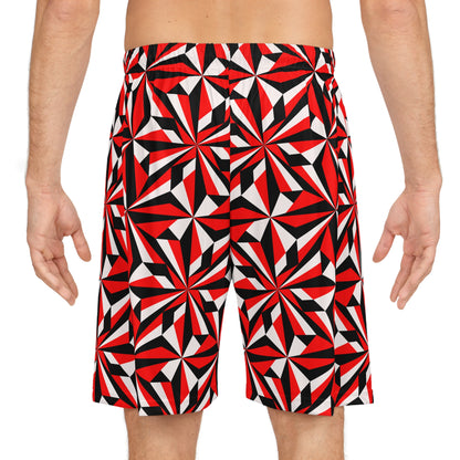 Desert Flowers in Red Basketball Shorts