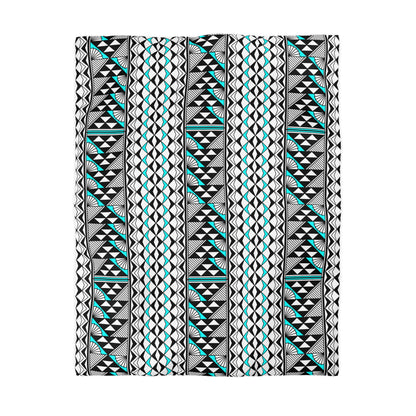 Sun and Rain in Turquoise Microfiber Duvet Cover