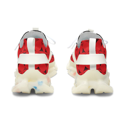 Feather Blessing on Red Women's Mesh Sneakers