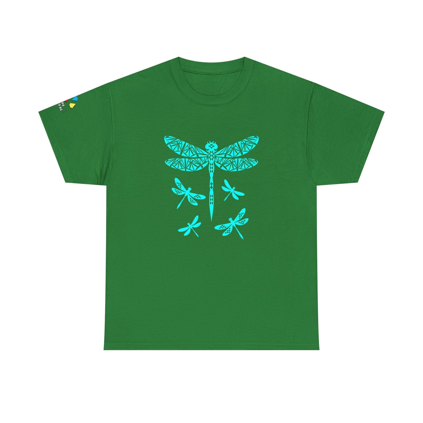 Native Dragonfly in Teal Gildan Unisex Tee