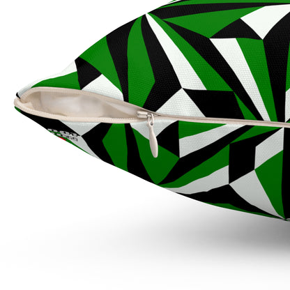 Desert Flowers in Green Square Pillow