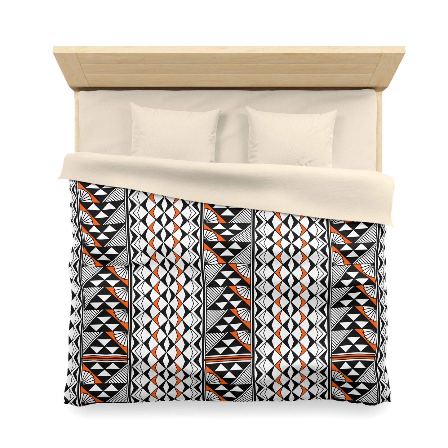 Sun and Rain in Orange Microfiber Duvet Cover