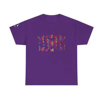 Metallic Rainbow Rain Butterflies Gildan Unisex Tee