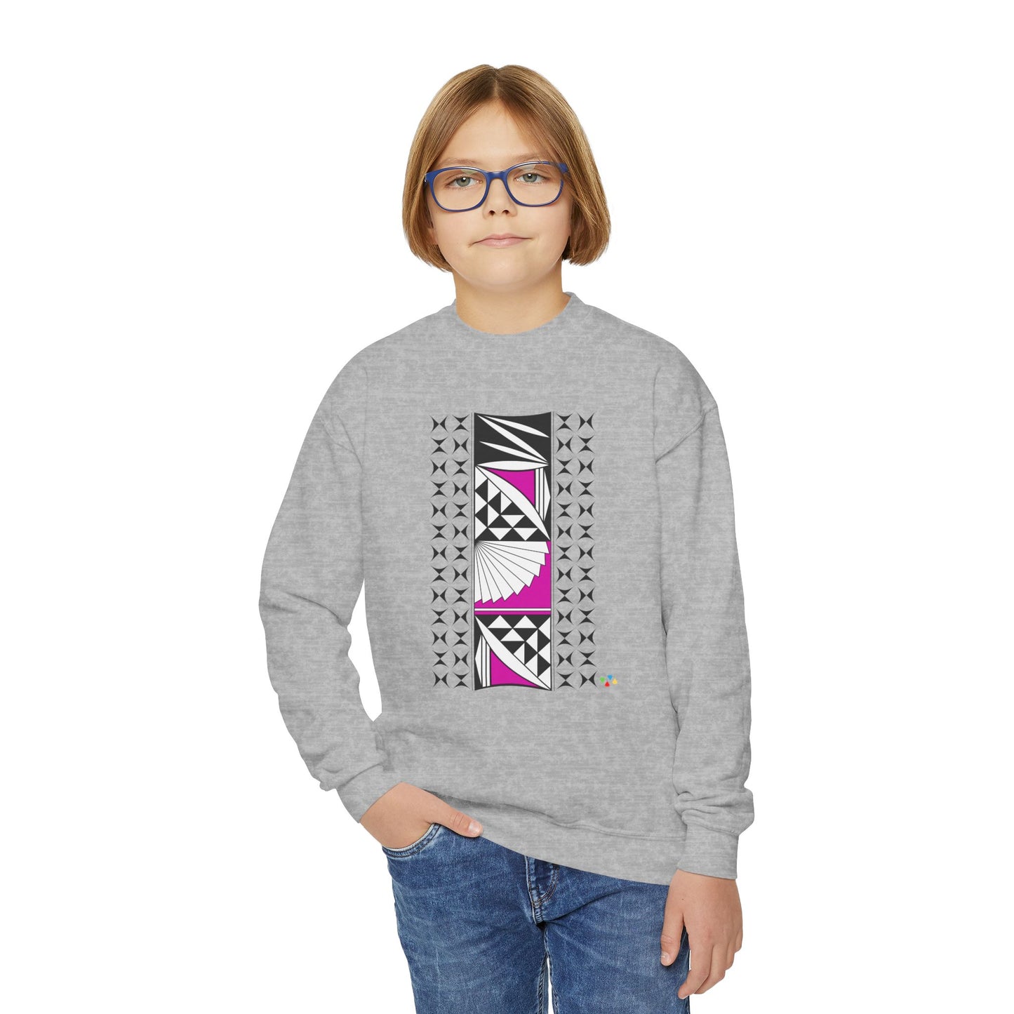 Southwest Sunrise in Pink Youth Crewneck Sweatshirt