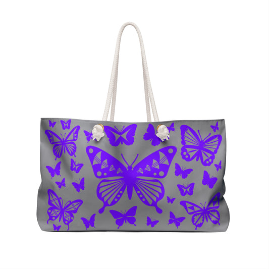 Purple Butterfly Burst Weekender Bag