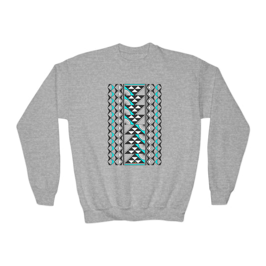 Rain and Sun in Turquoise Youth Crewneck Sweatshirt