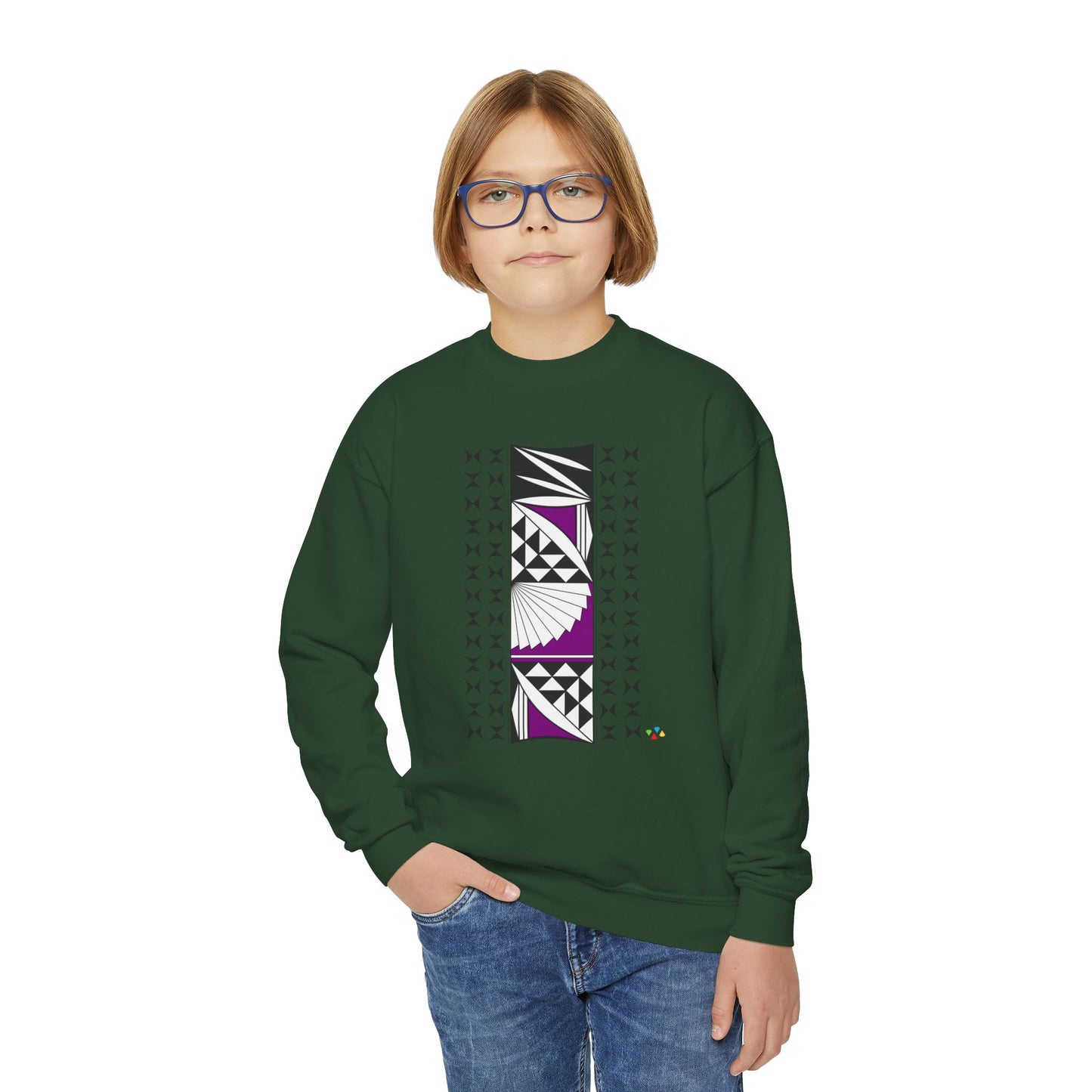 Southwest Sunset in Purple Youth Crewneck Sweatshirt