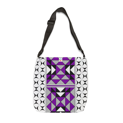 Purple Native Sacred Mountains Adjustable Tote Bag