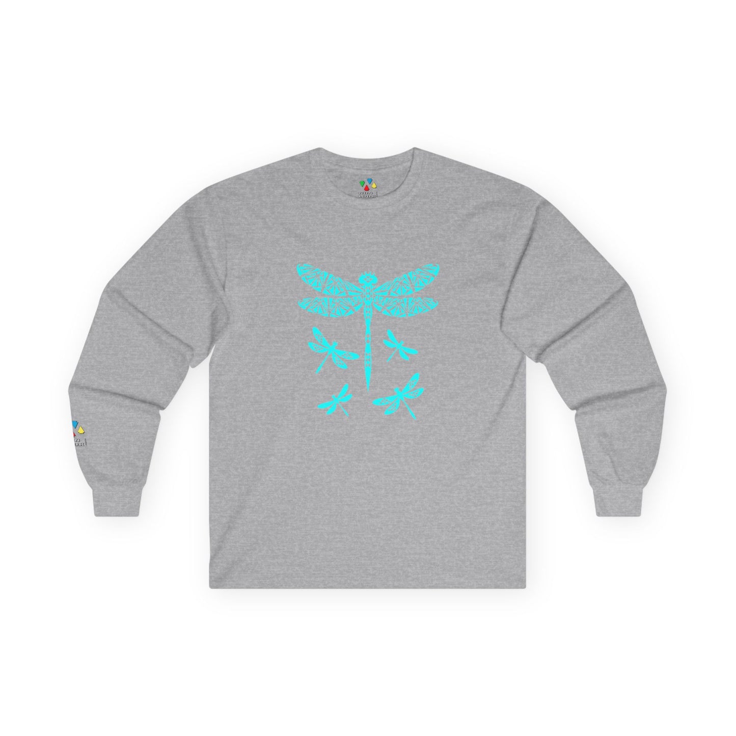 Native Dragonfly in Turquoise Unisex Long Sleeve Tee