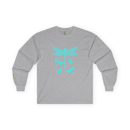 Native Dragonfly in Turquoise Unisex Long Sleeve Tee