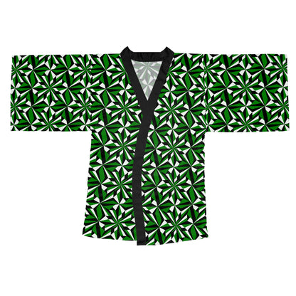 Desert Flowers in Green Kimono Robe – Where Comfort Meets Native Grace