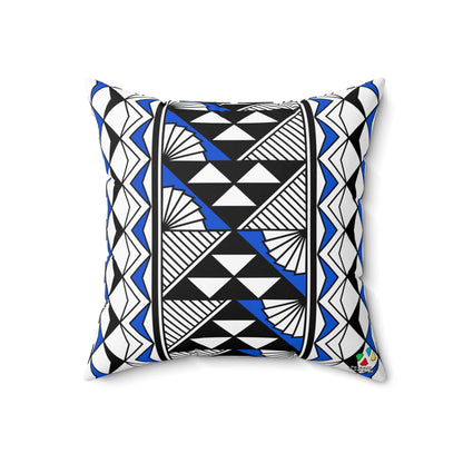Sun and Rain in Blue Spun Polyester Square Pillow