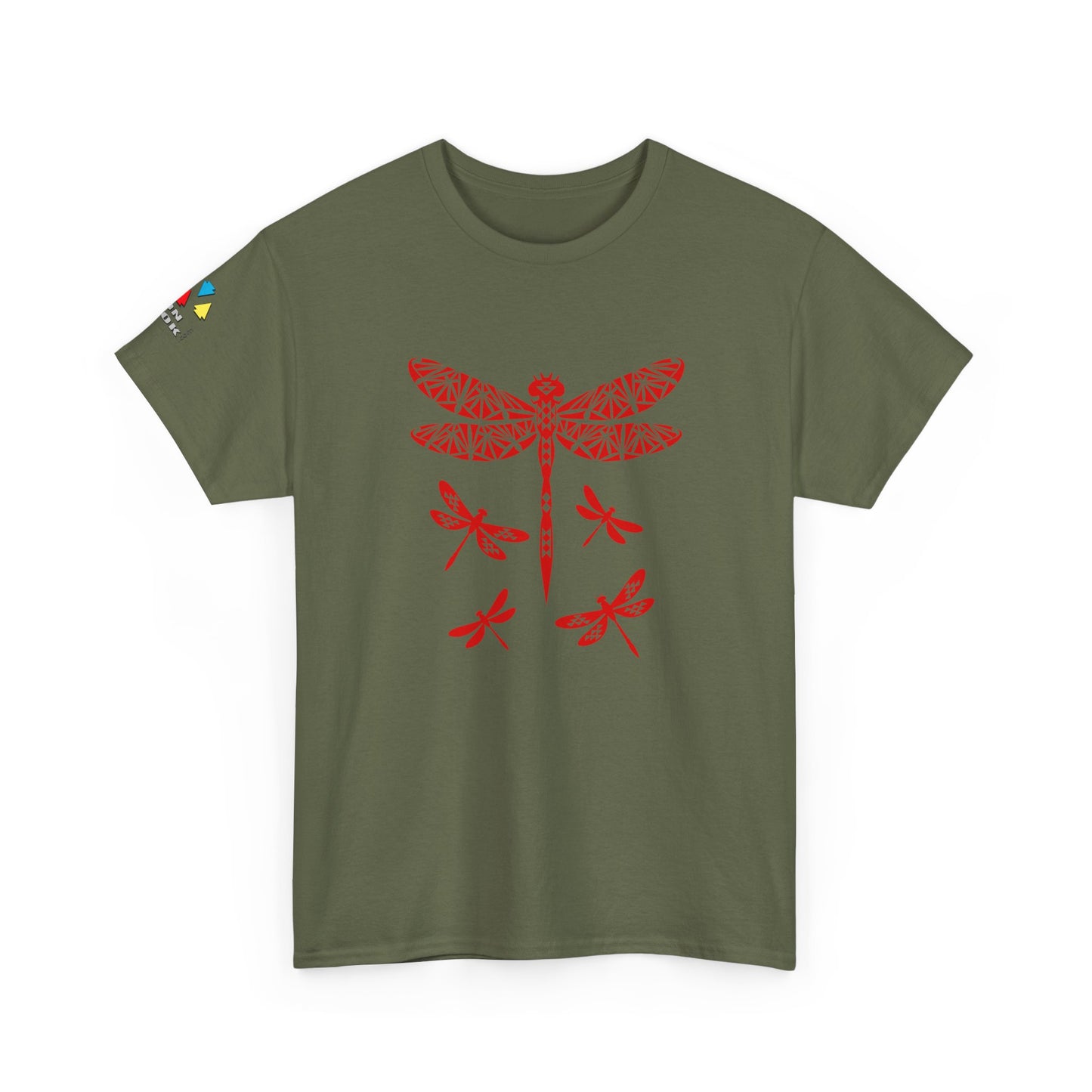 Native Dragonfly in Red Gildan Unisex Tee