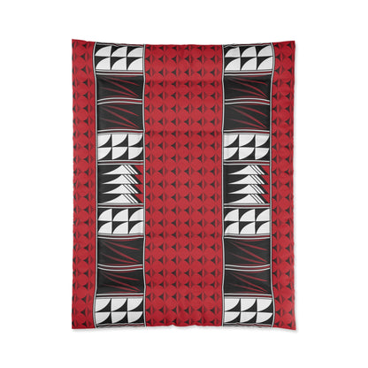 Southwest Feather Blessing on Dark Red Comforter