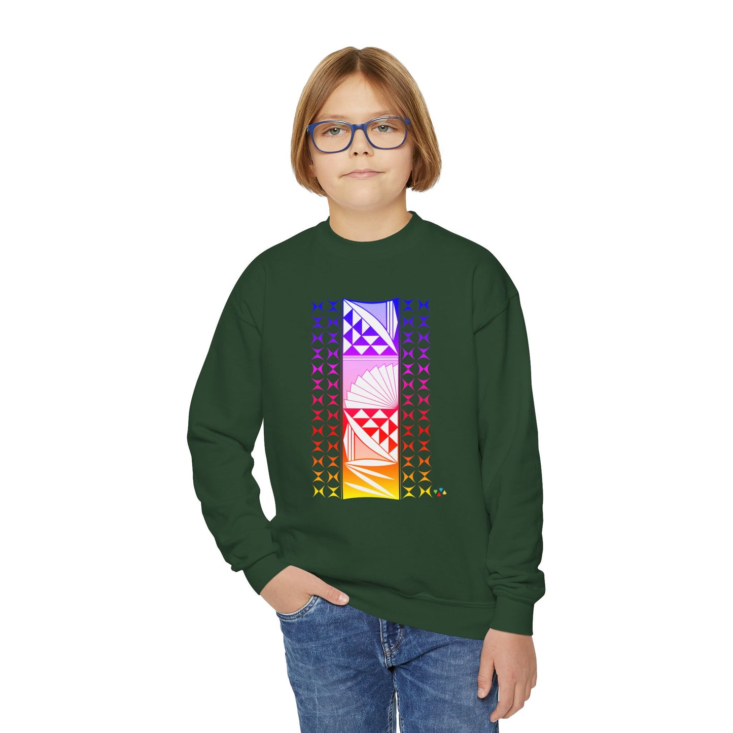 Rainbow Sunrise Youth Crewneck Sweatshirt
