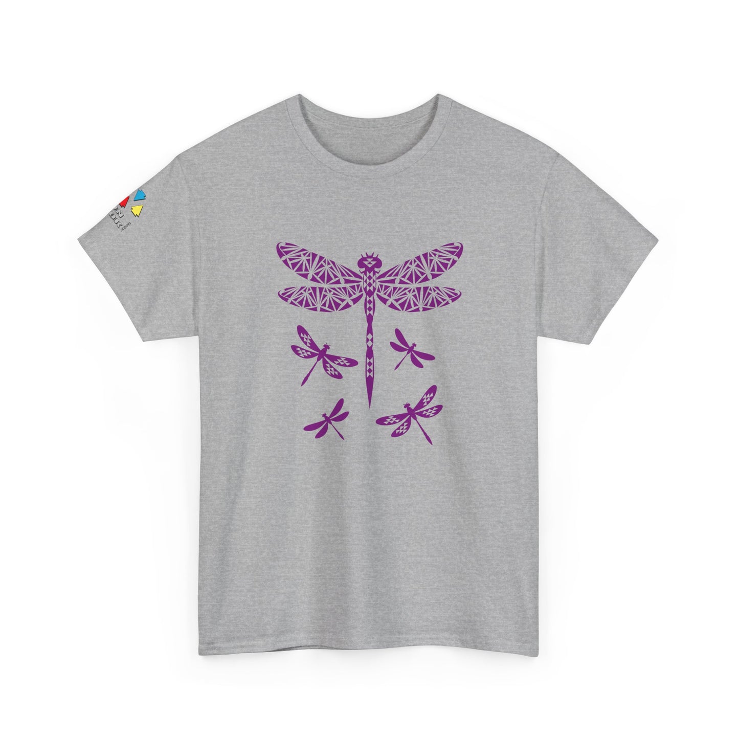 Native Dragonfly in Purple Gildan Unisex Tee